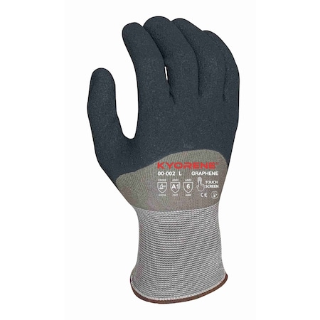 Kyorene Coated Gloves, HCT MicroFoam Nitrile Palm & Knuckle, Gray/Black, 2X 12 PK 00-002 (XXL)